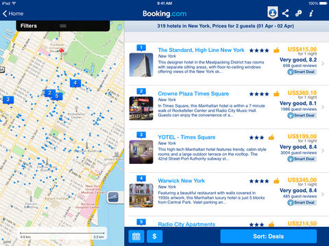 Booking.com app for ipad